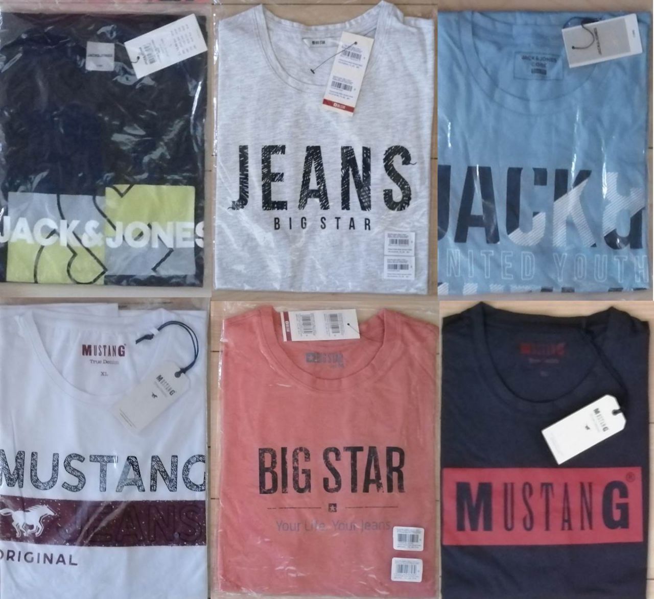 Mustang, Big Star, Jack and Jones férfi póló mix 2 300 Ft (6,5 Euro) / darab áron kaphatók!
